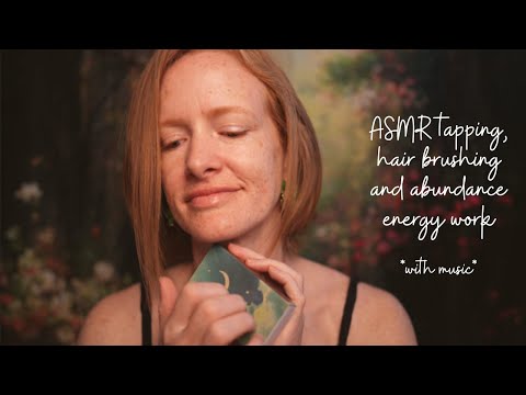 ASMR Soft and gentle abundance energy work with hair brushing, layered sounds, music *no talking*