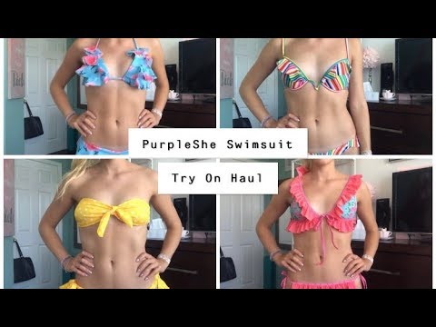 ASMR PurpleShe Swimsuit Try On Haul