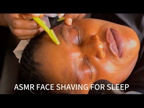 ASMR Face & Eyebrow Shaving, Face Massage for Deep Sleep & Relaxation