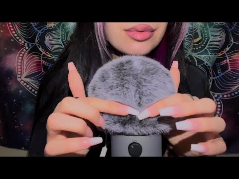 ASMR| Fluffy mic scratching + tongue clicking☁️