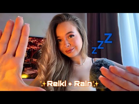 ASMR Whispered Reiki for sleep 💤 Relaxing Autumn Rain 🌧️ Sounds 