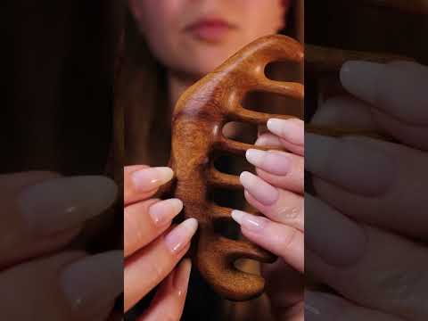 Wooden scalp massage sounds 🩷😴#asmr #notalking #relax #triggersforsleep #scalpmassage  #tingles