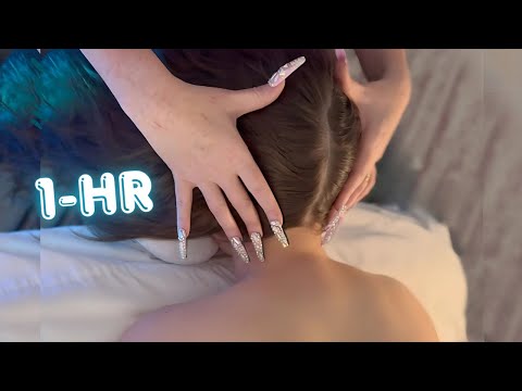1-HOUR Nape-Focused ASMR Massage ✨ {scratching, tracing, chopsticks, whisper}