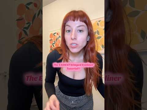 Takes me 2 minutes max #wingedeyeliner #eyelinertutorial #redhead #babybangs