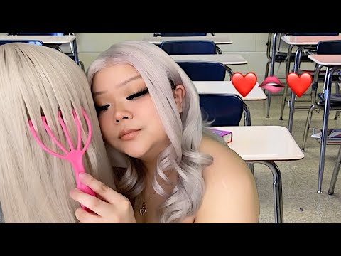 ASMR pov ur the MEAN POPULAR GIRL and im OBSESSED with YOU 😍😍😍 (hair play)