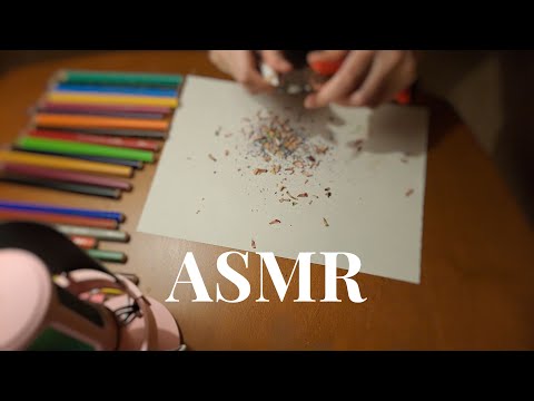 ASMR Pencils sharping and whisper (Russian poems for kids)