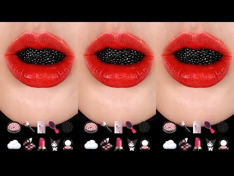 VERTICAL MUKBANG EDIBLE COSMETICS ASMR EMOJI FOOD CHALLENGE ASMR SUGAR FONDANT ASMR