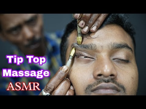 Tip Top ASMR Pin Pen Massage By Uncle Barber | Head Massage And Forehead Massage With Neck Crack