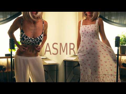 ASMR belly massage and vacuum with GF Mia | Fabric scratching sounds