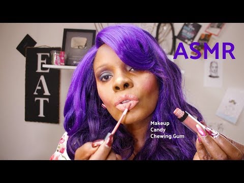 Makeup ASMR Chewing Gum Eating Sounds Candy!! 90 Days