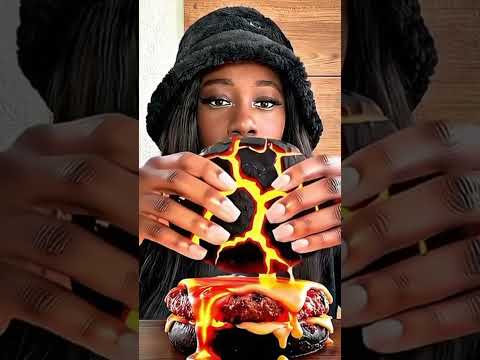 Lava Burger #asmrsounds #asmrvideo #eatingsounds