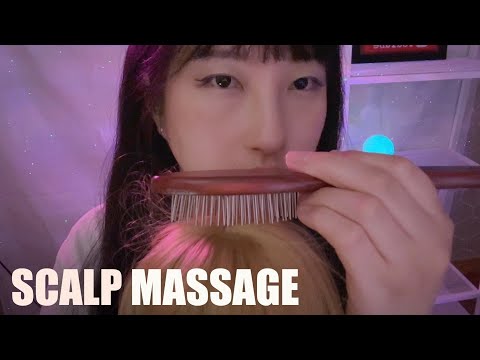 ASMR Scalp Pressure points massage & Hair brushing w/ Metal Comb