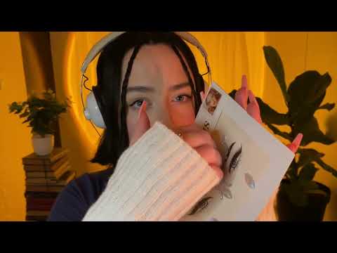 *one minute asmr* face gems tapping & scratching (no talking)