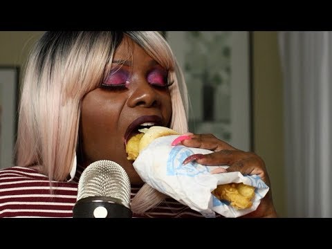 BIG FISH Sandwich ASMR Eating Sounds