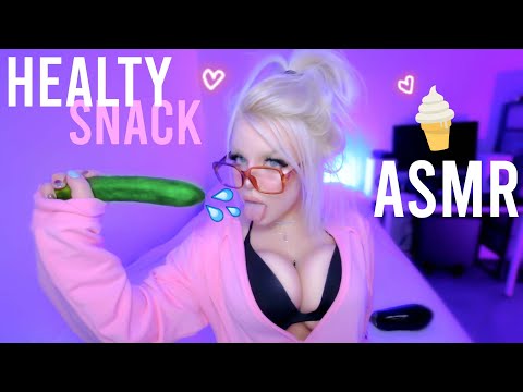 ASMR 💦❤️ STEPSISTER + CUCUMBER + YOGURT *healty snack recipe*