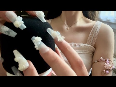 ASMR | Slow and gentle foam scratching with long nails [No talking]