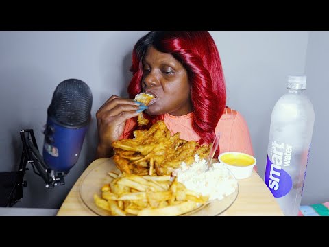 Cajun Fries Coleslaw With Fried Crabs ASMr Eating Sounds 🦀