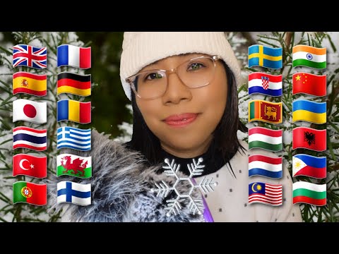 ASMR: SNOW in DIFFERENT LANGUAGES (Whispers + Fluffy Mic Scratching) ⛄❄