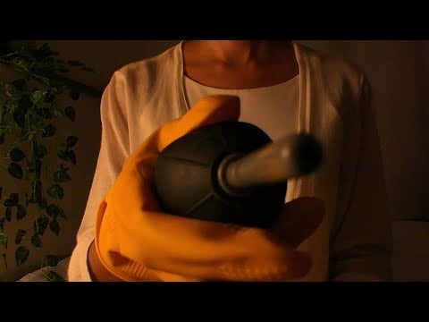 ASMR lens cleaning in gloves 🧽📷✨ spray, wipe & brush sounds (no talking)