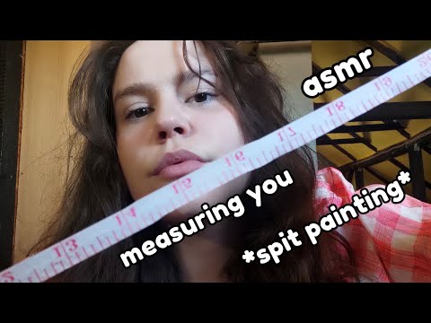 ASMR FAST & AGGRESSIVE spit painting, tracing, measuring, and drawing you! 🖍🎨