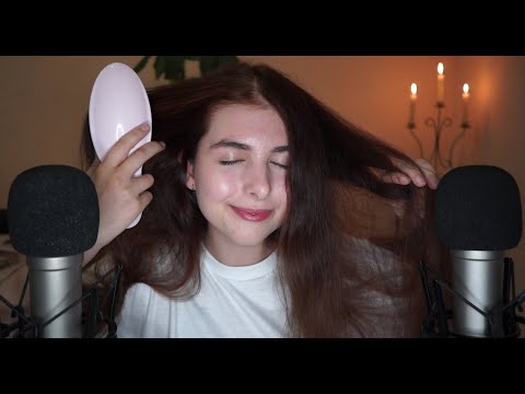 ASMR SLOW HAIR BRUSHING & SCALP MASSAGE💤 3D Binaural