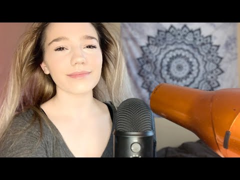 ASMR | Blowing drying, massaging and brushing my own hair |