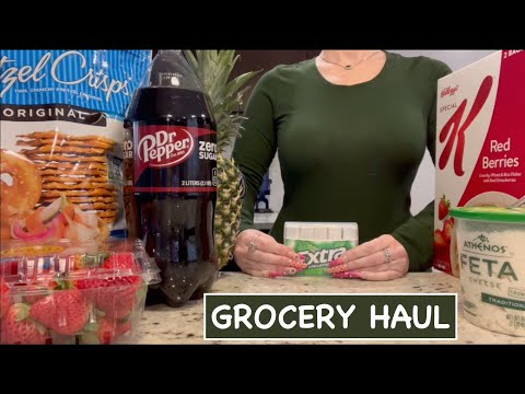 ASMR Gum Chewing HUGE Grocery Haul | Whispered