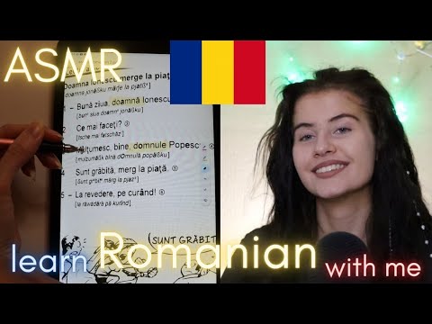 ASMR learn ROMANIAN with me - ROMANIAN for beginners (whispered) | whispering, show&tell, tracing