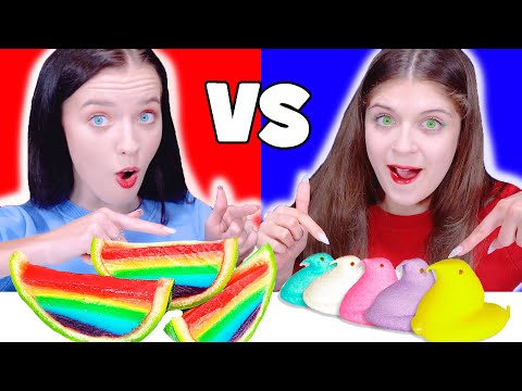 ASMR Real Food VS Marshmallow, Fruits, Seafood Mukbang