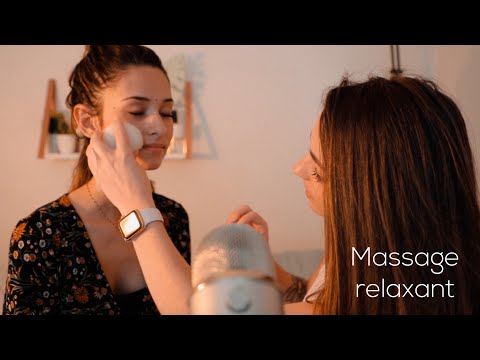 ASMR FRANCAIS ♡ MASSAGE RELAXANT DU VISAGE (Ft. Colomba ASMR) ♡