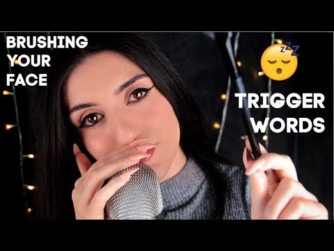 Tingly Trigger Words + Face Brushing ❤️ ASMR