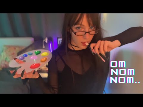 asmr Spit painting you with Edible paint ❤️💛💚💙