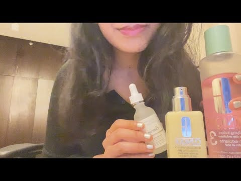 Asmr doing your quick bedtime skincare ☾⋆｡𖦹🧴