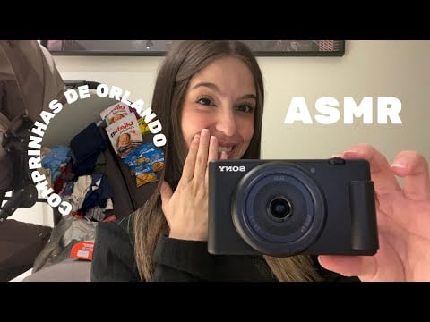 ASMR MOSTRANDO MINHAS COMPRINHAS DE ORLANDO ✨ roupinhas de nenem + câmera nova