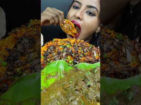 ASMR Eating Spicy Mutton Liver,Whole Chicken Curry,Biryani,Rice Big Bites ASMR Eating Mukbang Show