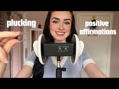 ASMR negative energy plucking + positive affirmations 👾