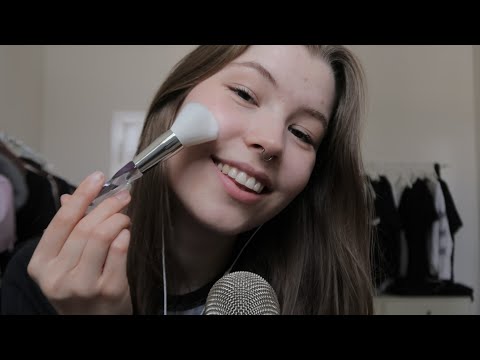 ASMR relaxing face brushing 💜 (german/deutsch) | emily asmr