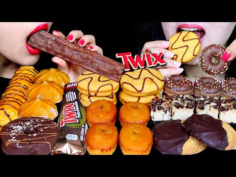 ASMR TWIX ICE CREAM BAR, CHOCOLATE CARAMEL CHEESECAKE, SPRINKLE DONUT, MARSHMALLOW POP, MERINGUE 먹방