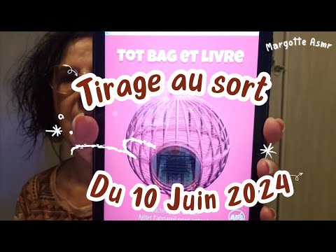 Asmr français, Tirage au sort du 10 Juin 2024 " Tot-bag et roman "