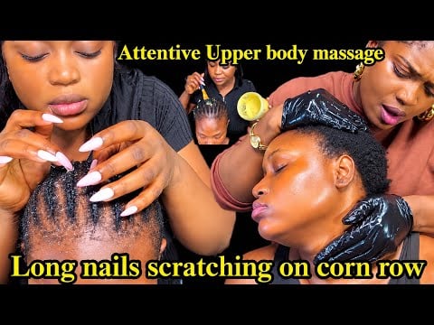 ASMR Hand-Picking Hair Crust, Edge Laying & Nape-Focused Massage | Relaxing Hair Styling for Sleep 😴