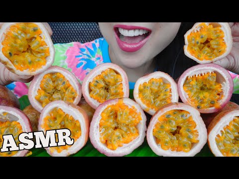 ASMR EATING PASSION FRUIT (SATISFYING CRUNCHY EATING SOUNDS) SOFT WHISPERS | SAS-ASMR