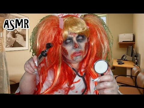 ASMR Zombie Nurse Check Up Halloween Roleplay (Medical, Otoscope, Eye Exam, Ear Exam, Hearing Test)