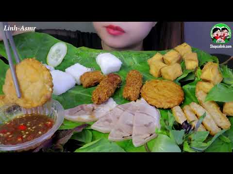 asmr BÚN ĐẬU MẮM TÔM  (vermicelli with shrimp paste and tofu)  EATING SOUNDS LINH ASMR