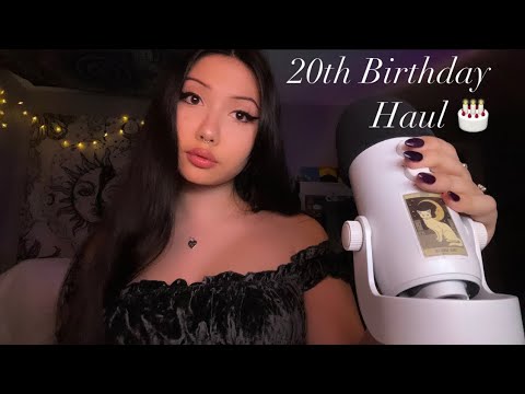 ASMR Birthday Haul ⊹ ࣪ ˖🍰₊˚⊹♡ (fabric sounds, tapping)