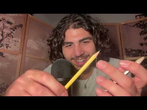 ASMR Whisper Ramble Ear to Ear about my drawing utensils