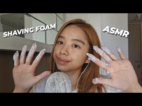 ASMR shaving foam on mic (tingly crinkle sounds) 😴