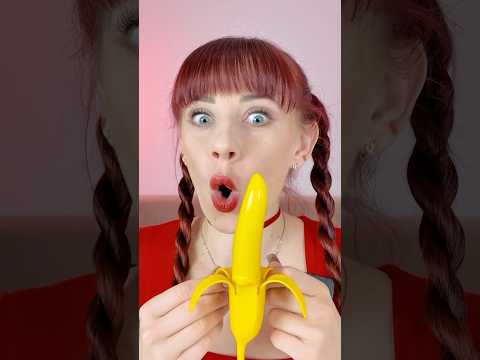 Gummy Banana Or Real Sweet Banana 🍌#mukbang #gummy #viralvideo