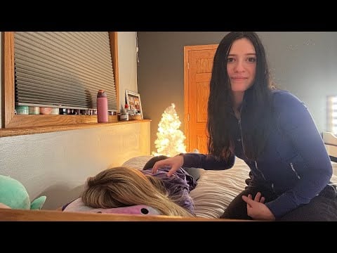 ASMR~ Back Scratches and Hair Play On My Friend 👧