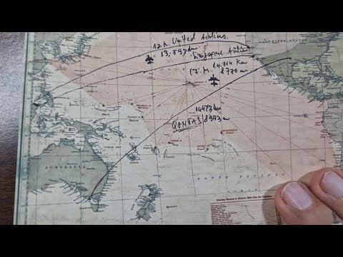 ASMR: Tracing the Longest Airline Routes✈️on the World Map, with FACTS | ASMR map tracing whispering