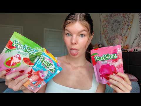 ASMR trying more peelerz gummies 👄🍭 mouth sounds pt. 2